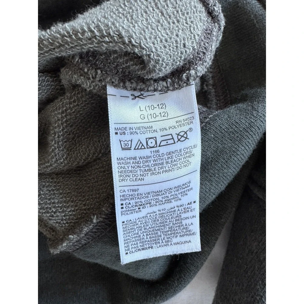 Old Navy Sweater Boys Size L 8/10 Gray Tie Dye Good Vibes Skeleton Peace EUC
